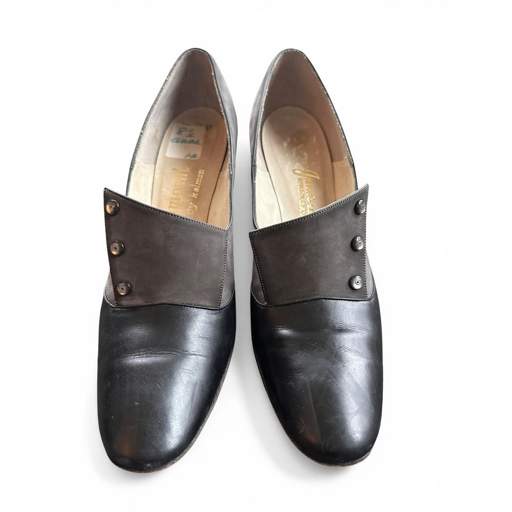 Paramount by Kalmon Vintage Pumps Womens 8.5 AAAA Black Grey Good Mid Century